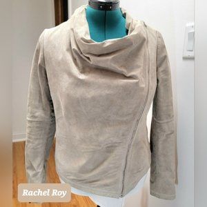 Rachel Roy Asymmetrical zip Suede jacket Large